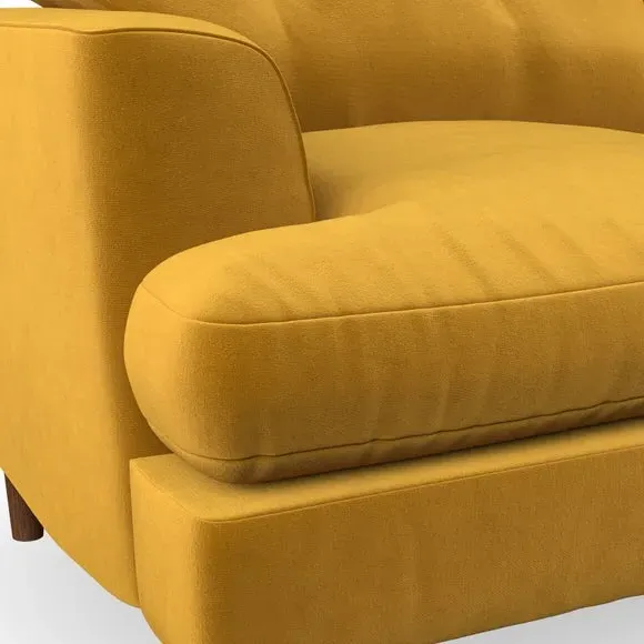 Snuggle Chair with Button Detail - Amber Gold