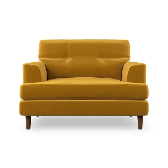 Snuggle Chair with Button Detail - Amber Gold