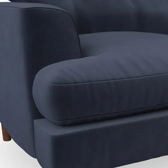 Snuggle Chair with Button Detail - Navy, Velvet