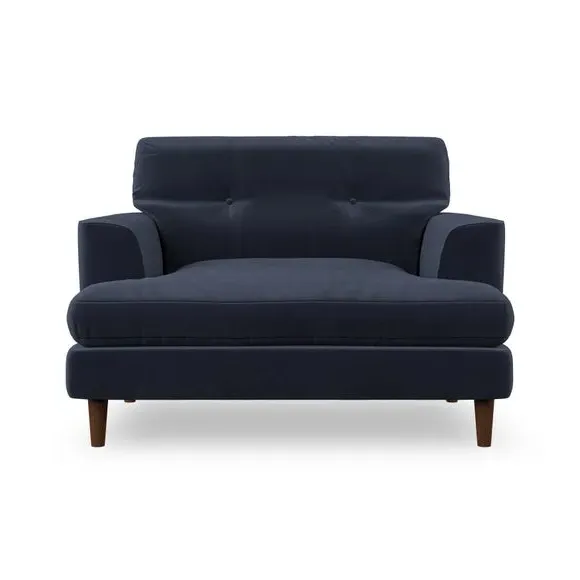 Snuggle Chair with Button Detail - Navy, Velvet