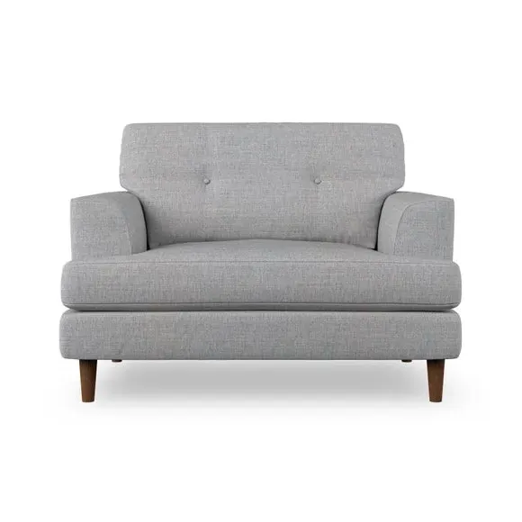 Snuggle Chair with Button Detail - Silver