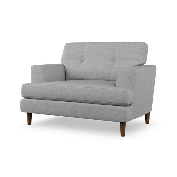 Snuggle Chair with Button Detail - Silver