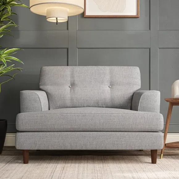 Snuggle Chair with Button Detail - Silver