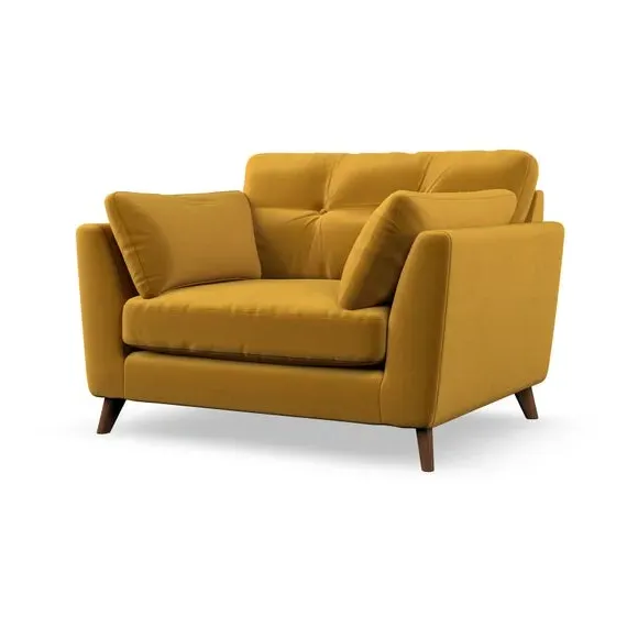 Snuggle Chair with Button Details - Amber