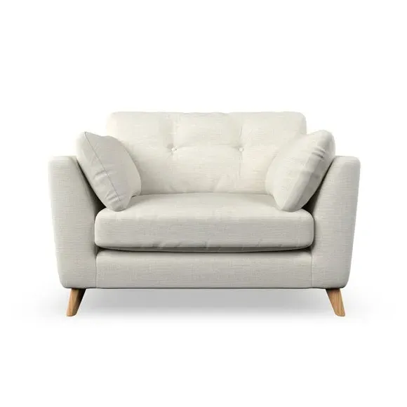 Snuggle Chair with Button Details - Ivory