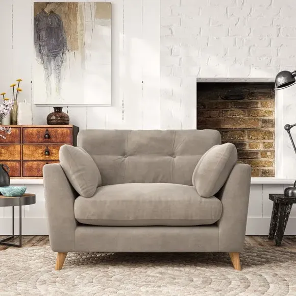 Snuggle Chair with Button Details - Mushroom