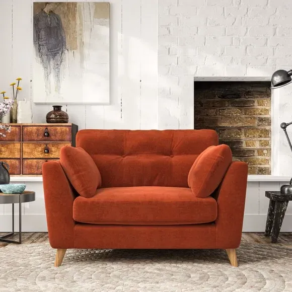 Snuggle Chair with Button Details - Orange