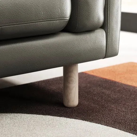 Snuggle Chair with Chaise - Grey, Leather