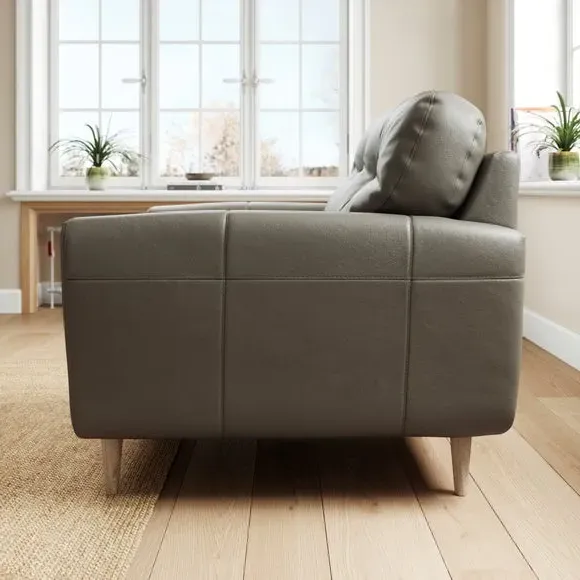 Snuggle Chair with Chaise - Grey, Leather