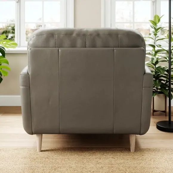 Snuggle Chair with Chaise - Grey, Leather