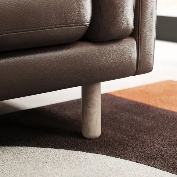 Snuggle Chair with Chaise - Mocha, Leather