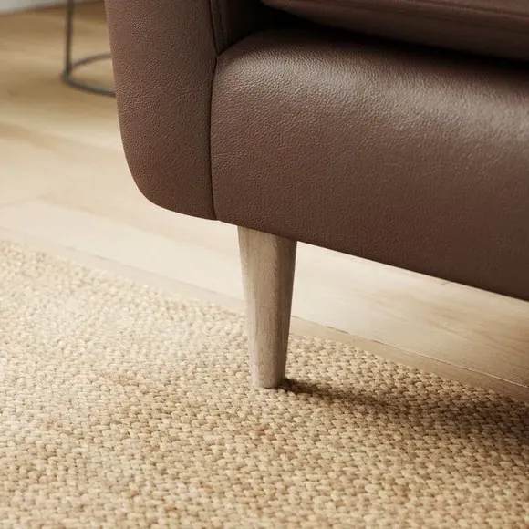 Snuggle Chair with Chaise - Mocha, Leather