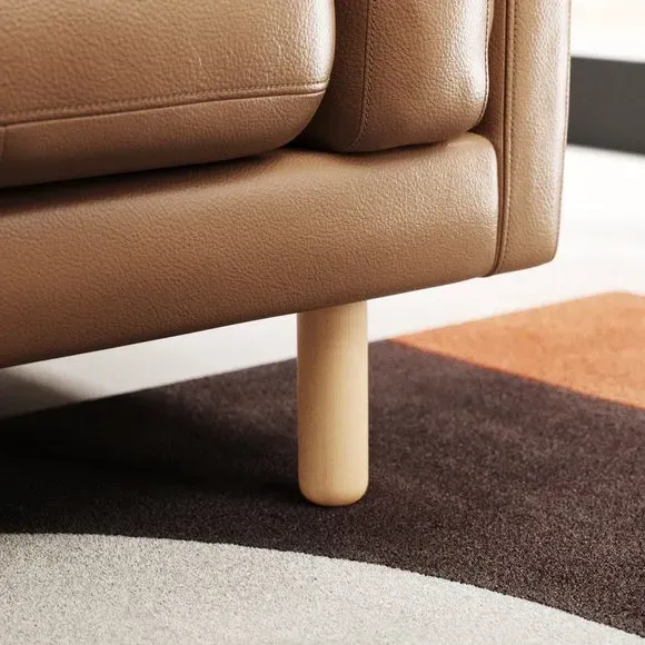 Snuggle Chair with Chaise - Tan, Leather