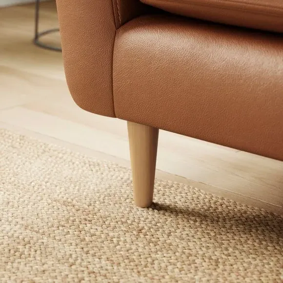 Snuggle Chair with Chaise - Tan, Leather