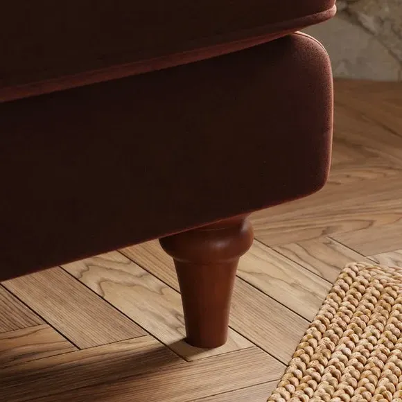 Snuggle Chair with Curved Arms - Chestnut, Velvet