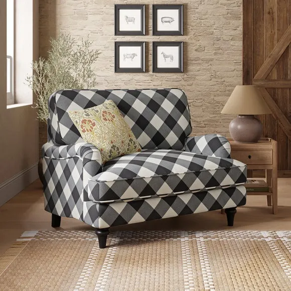 Snuggle Chair with Curved Arms - Gingham image