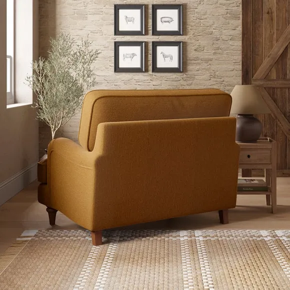 Snuggle Chair with Curved Arms - Honey, Chenille