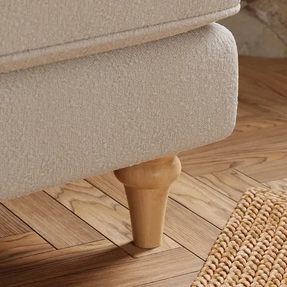 Snuggle Chair with Curved Arms - Ivory, Boucle