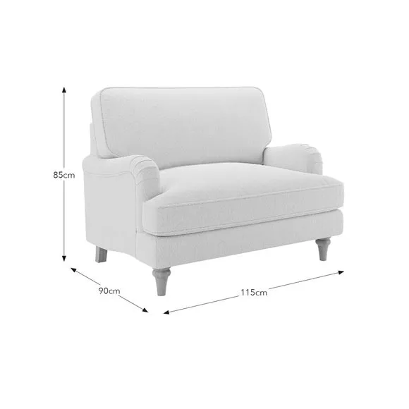 Snuggle Chair with Curved Arms - Ivory, Boucle