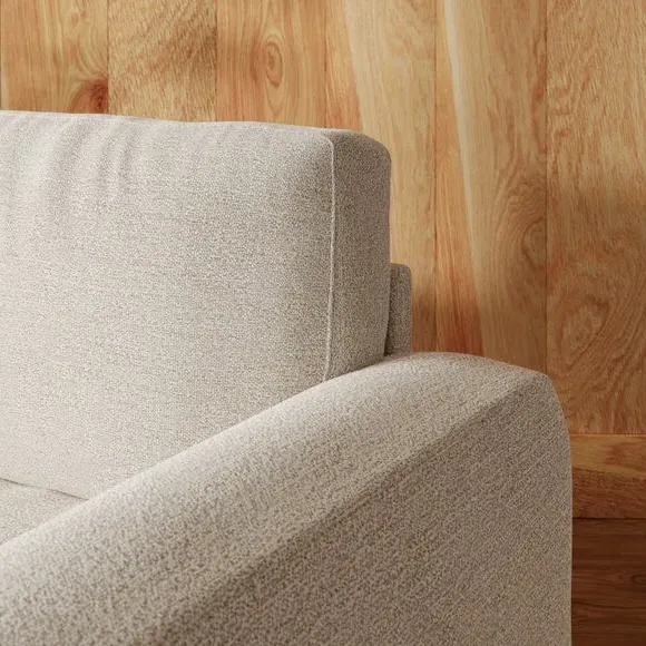 Snuggle Chair with Curved Arms - Natural, Boucle