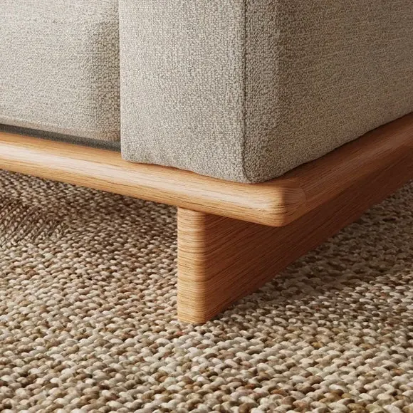 Snuggle Chair with Curved Arms - Natural, Boucle