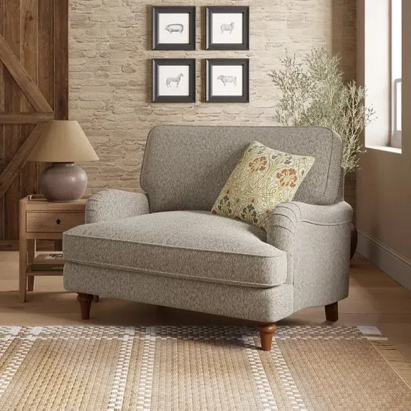 Snuggle Chair with Curved Arms - Natural, Chenille image