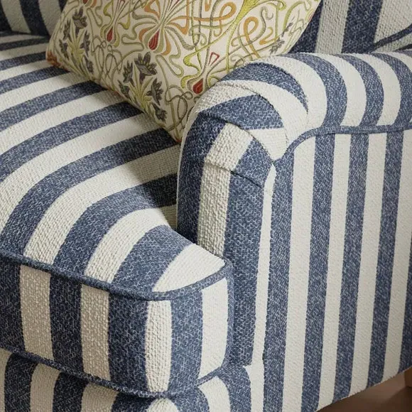 Snuggle Chair with Curved Arms - Navy, Boucle