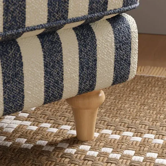 Snuggle Chair with Curved Arms - Navy, Boucle
