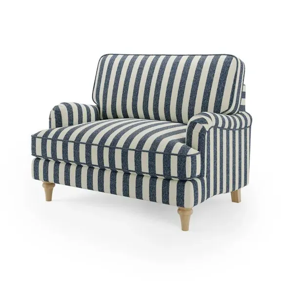 Snuggle Chair with Curved Arms - Navy, Boucle