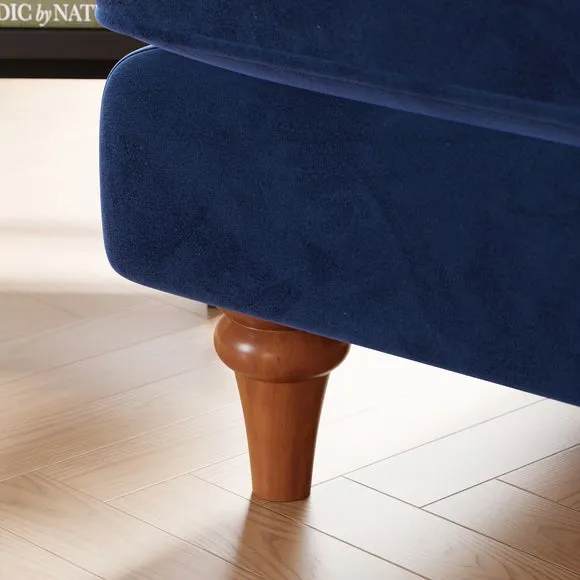 Snuggle Chair with Curved Arms - Navy, Velvet