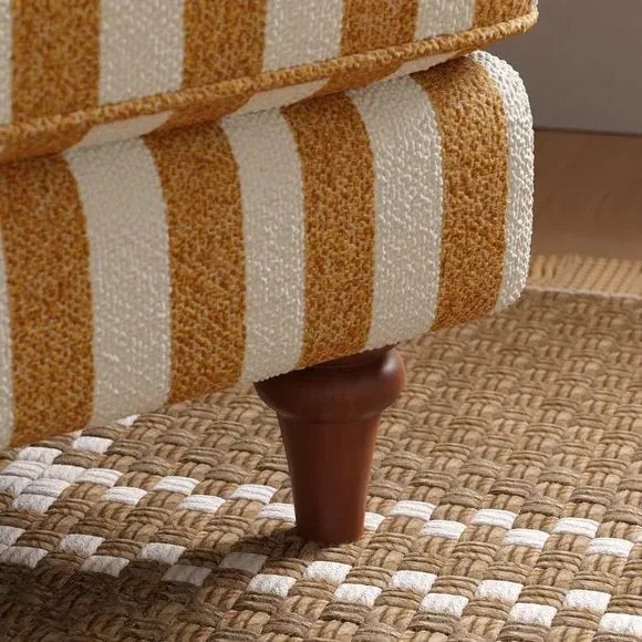 Snuggle Chair with Curved Arms - Ochre, Boucle