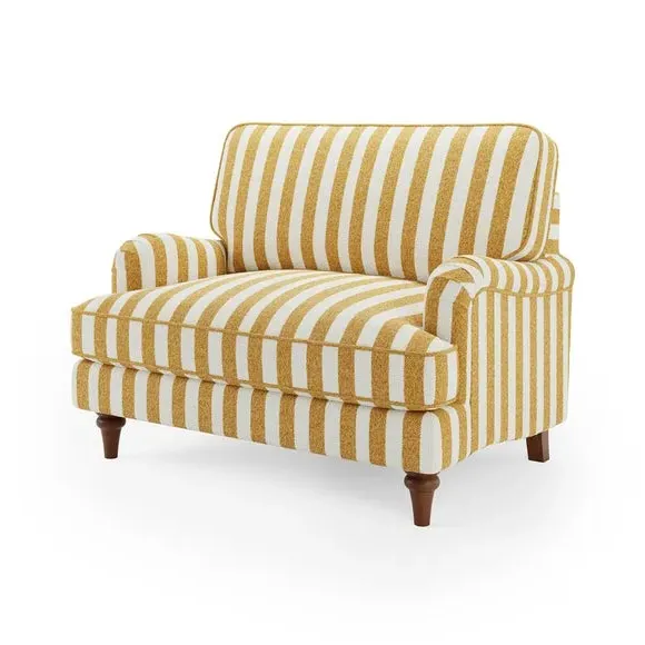 Snuggle Chair with Curved Arms - Ochre, Boucle
