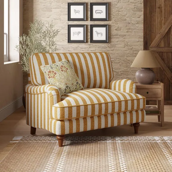 Snuggle Chair with Curved Arms - Ochre, Boucle