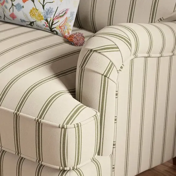 Snuggle Chair with Curved Arms - Olive, Fabric