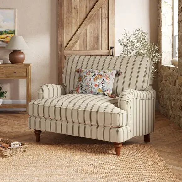 Snuggle Chair with Curved Arms - Olive, Fabric image