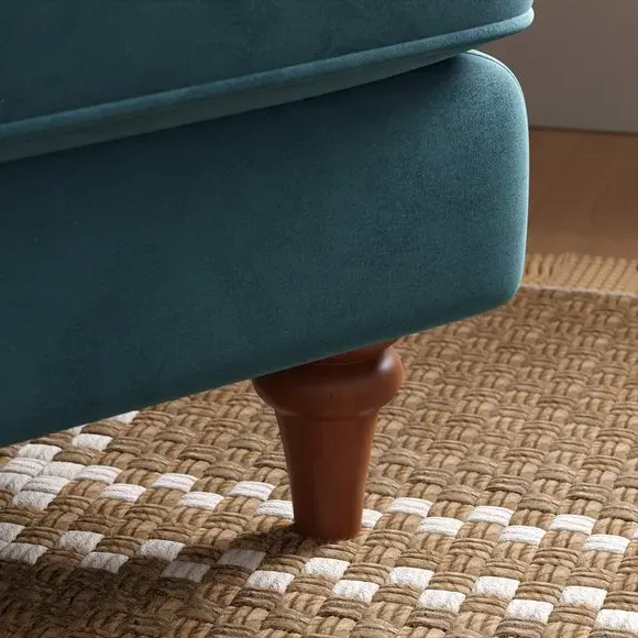 Snuggle Chair with Curved Arms - Petrol, Velvet