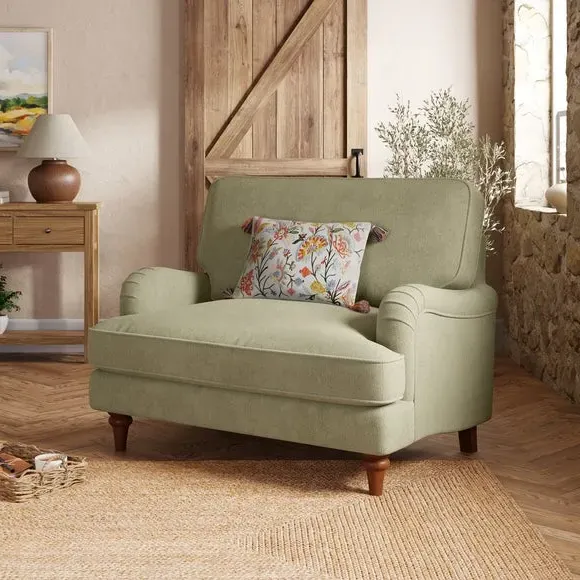 Snuggle Chair with Curved Arms - Sage, Chenille