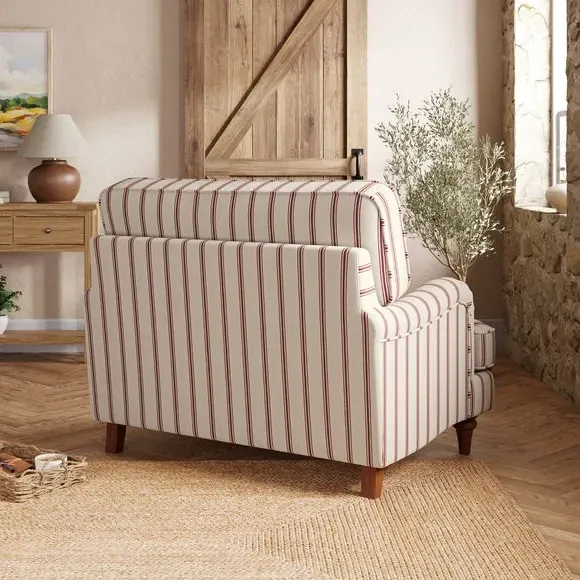Snuggle Chair with Curved Arms - Terracotta, Fabric