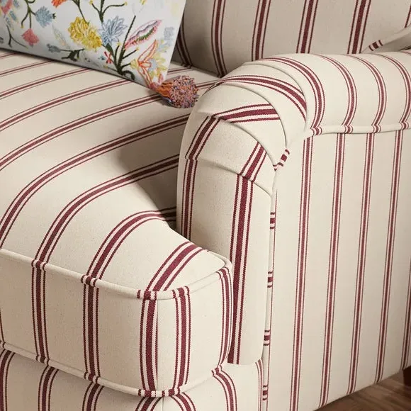 Snuggle Chair with Curved Arms - Terracotta, Fabric