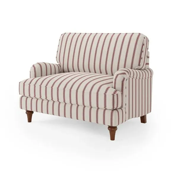 Snuggle Chair with Curved Arms - Terracotta, Fabric