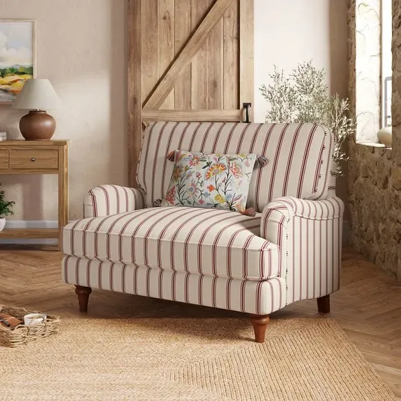 Snuggle Chair with Curved Arms - Terracotta, Fabric
