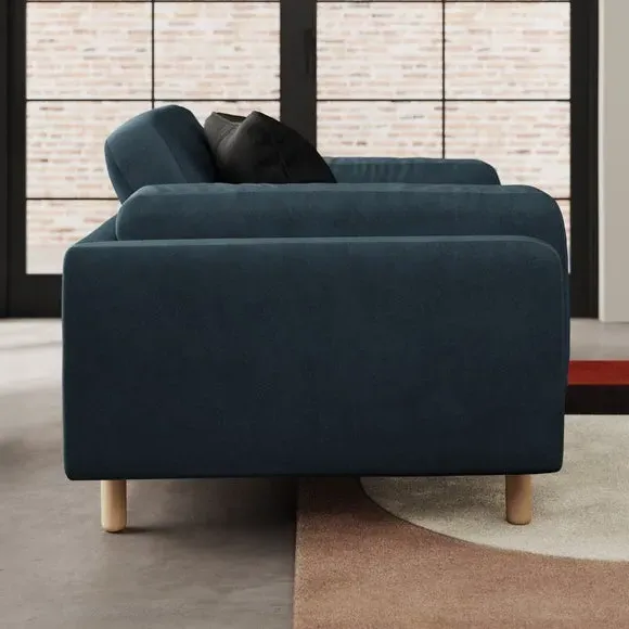 Snuggle Chair with Cushioned Arms - Navy, Velvet