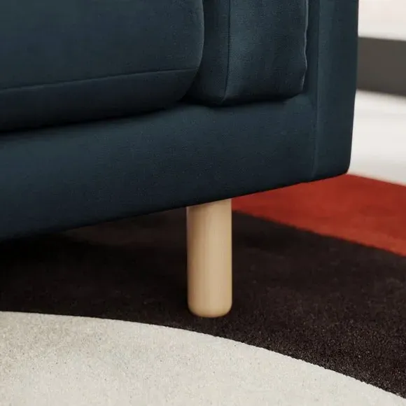 Snuggle Chair with Cushioned Arms - Navy, Velvet