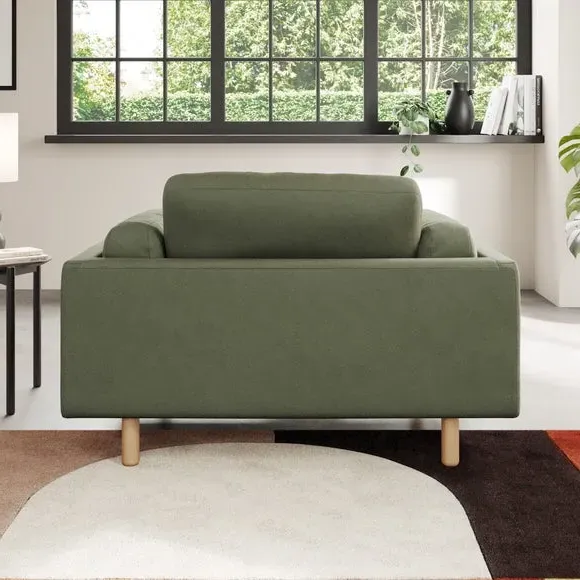 Snuggle Chair with Cushioned Arms - Sage, Velvet