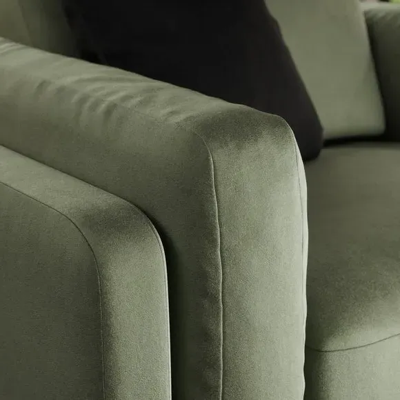 Snuggle Chair with Cushioned Arms - Sage, Velvet