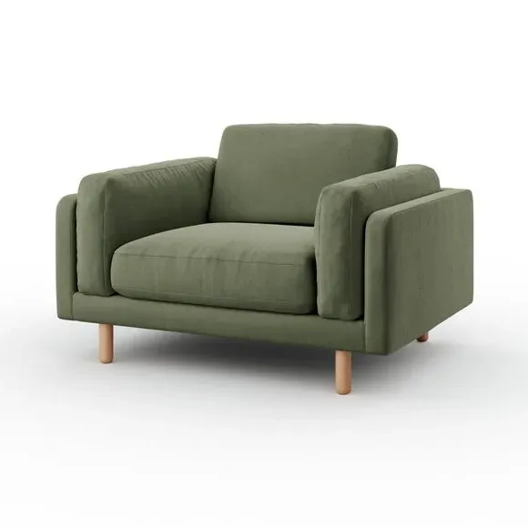 Snuggle Chair with Cushioned Arms - Sage, Velvet