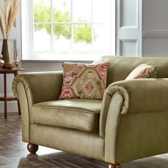 Snuggle Chair with Cushions - Green, Faux Leather