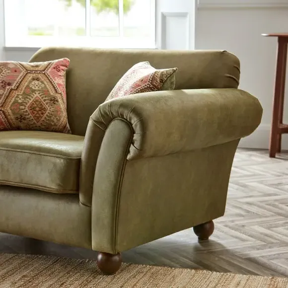 Snuggle Chair with Cushions - Green, Faux Leather