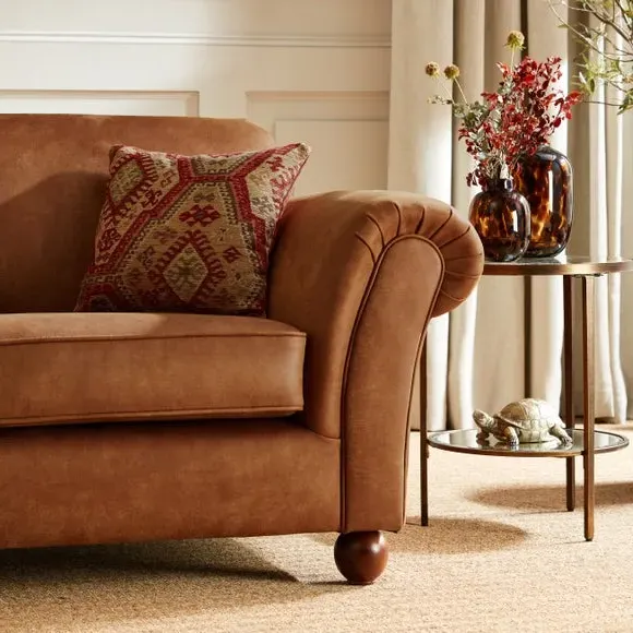 Snuggle Chair with Cushions - Tan, Faux Leather
