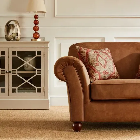 Snuggle Chair with Cushions - Tan, Faux Leather